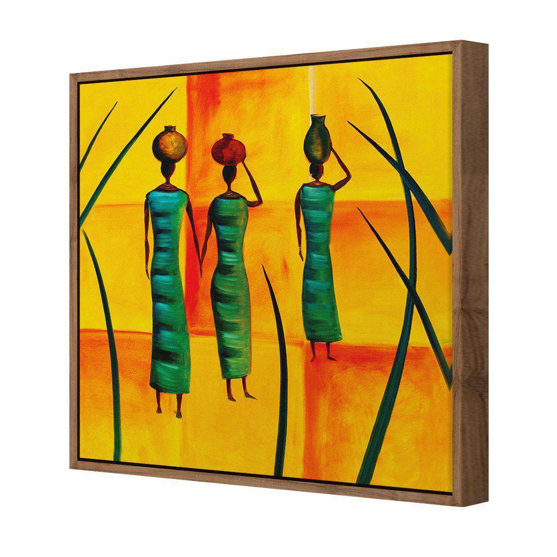 Three African Women Canvas Art-Canvas-Wall Art Designs-30x30cm-Canvas - Natural Frame-Wall Art Designs