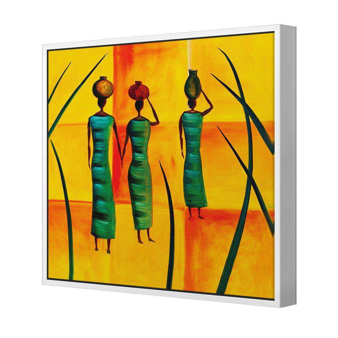 Three African Women Canvas Art-Canvas-Wall Art Designs-30x30cm-Canvas - White Frame-Wall Art Designs