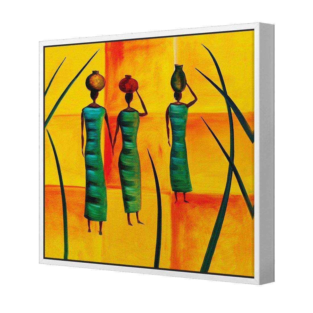 Three African Women | Standard Canvas | Floating Frame | White