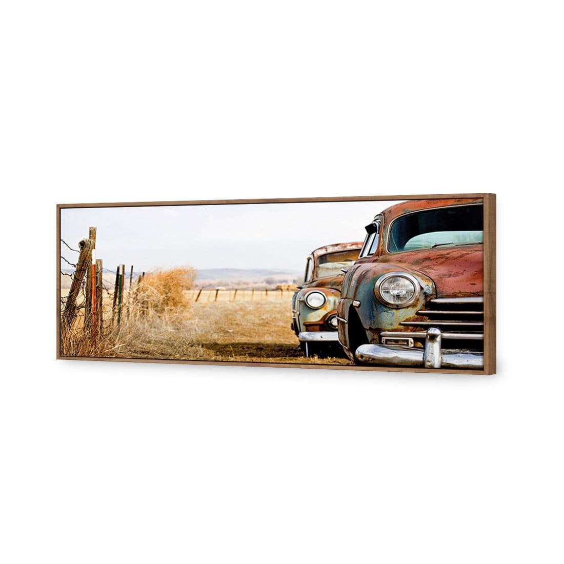 Rusty Cars Canvas Art-Canvas-Wall Art Designs-60x20cm-Canvas - Natural Frame-Wall Art Designs