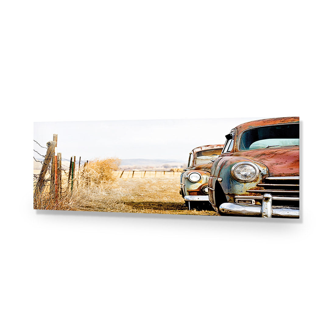 Rusty Cars, Long Acrylic Glass Art