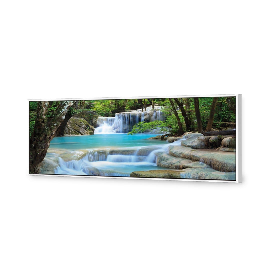 Soft Waterfalls Canvas Art-Canvas-Wall Art Designs-60x20cm-Canvas - White Frame-Wall Art Designs