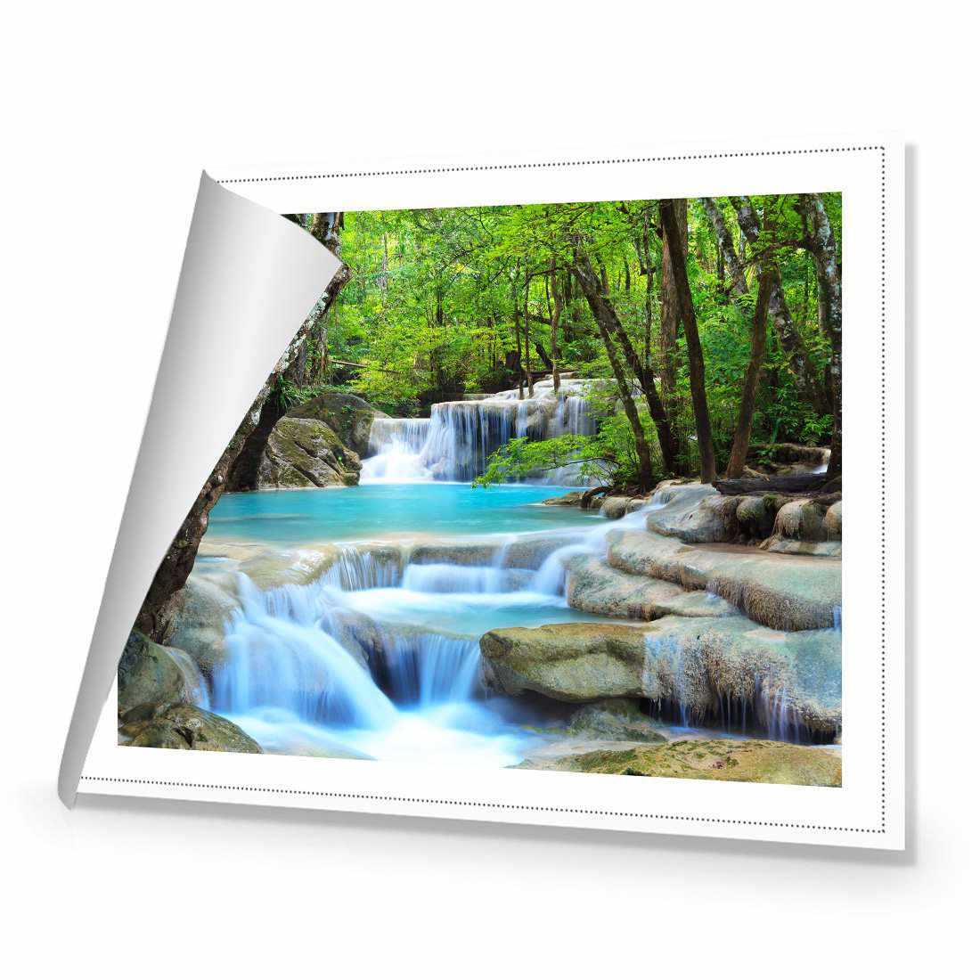 Soft Waterfalls Canvas Art-Canvas-Wall Art Designs-45x30cm-Rolled Canvas-Wall Art Designs