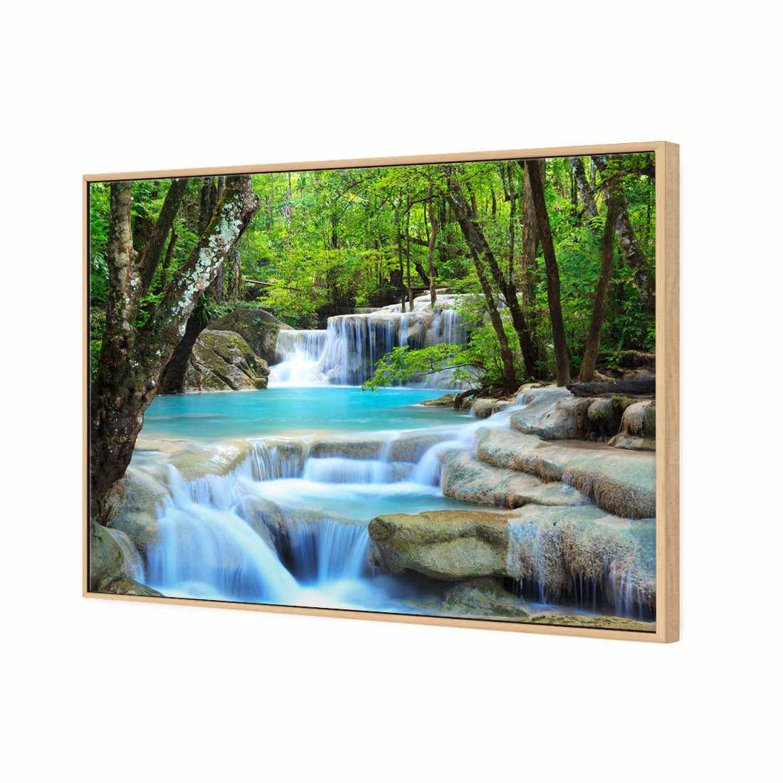 Soft Waterfalls Canvas Art-Canvas-Wall Art Designs-45x30cm-Canvas - Oak Frame-Wall Art Designs