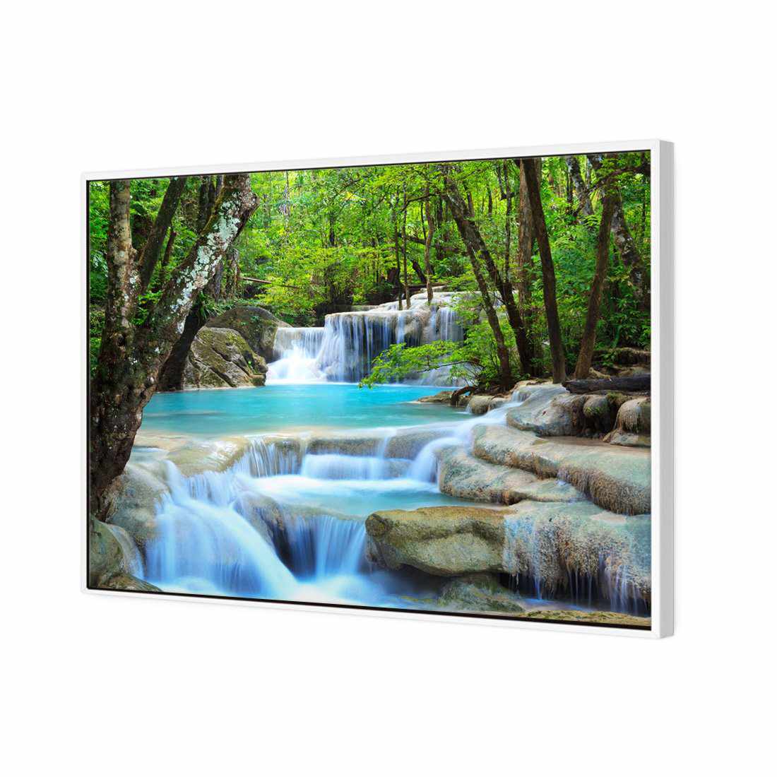 Soft Waterfalls Canvas Art-Canvas-Wall Art Designs-45x30cm-Canvas - White Frame-Wall Art Designs