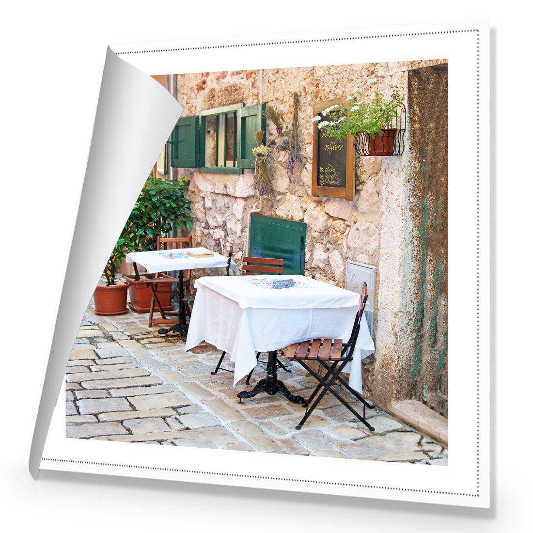 Street Café, Square | Standard Canvas | No Frame | Rolled Canvas