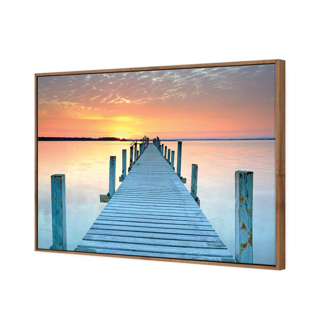Sunset Pier Canvas Art-Canvas-Wall Art Designs-45x30cm-Canvas - Natural Frame-Wall Art Designs