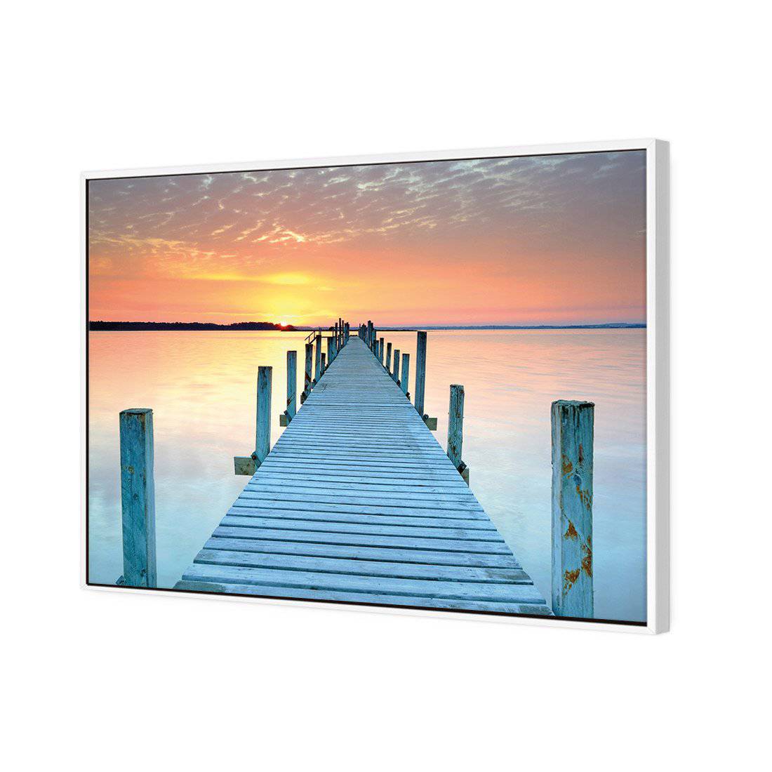 Sunset Pier Canvas Art-Canvas-Wall Art Designs-45x30cm-Canvas - White Frame-Wall Art Designs