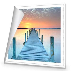 Sunset Pier, Square | Standard Canvas | No Frame | Rolled Canvas