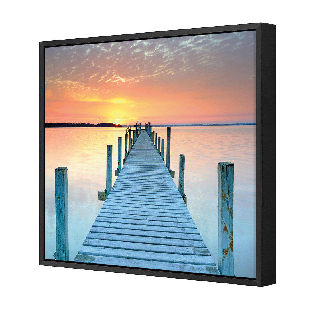 Sunset Pier Canvas Art-Canvas-Wall Art Designs-30x30cm-Canvas - Black Frame-Wall Art Designs