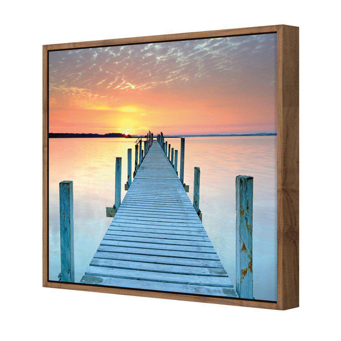 Sunset Pier Canvas Art-Canvas-Wall Art Designs-30x30cm-Canvas - Natural Frame-Wall Art Designs