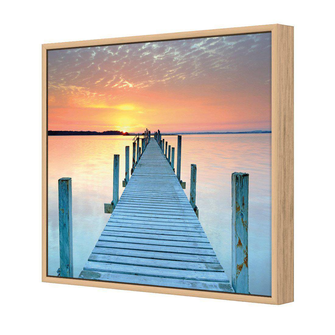 Sunset Pier Canvas Art-Canvas-Wall Art Designs-30x30cm-Canvas - Oak Frame-Wall Art Designs