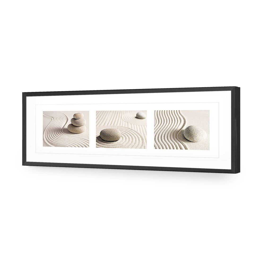 Sand Stone Montage, Long-Acrylic-Wall Art Design-With Border-Acrylic - Black Frame-60x20cm-Wall Art Designs