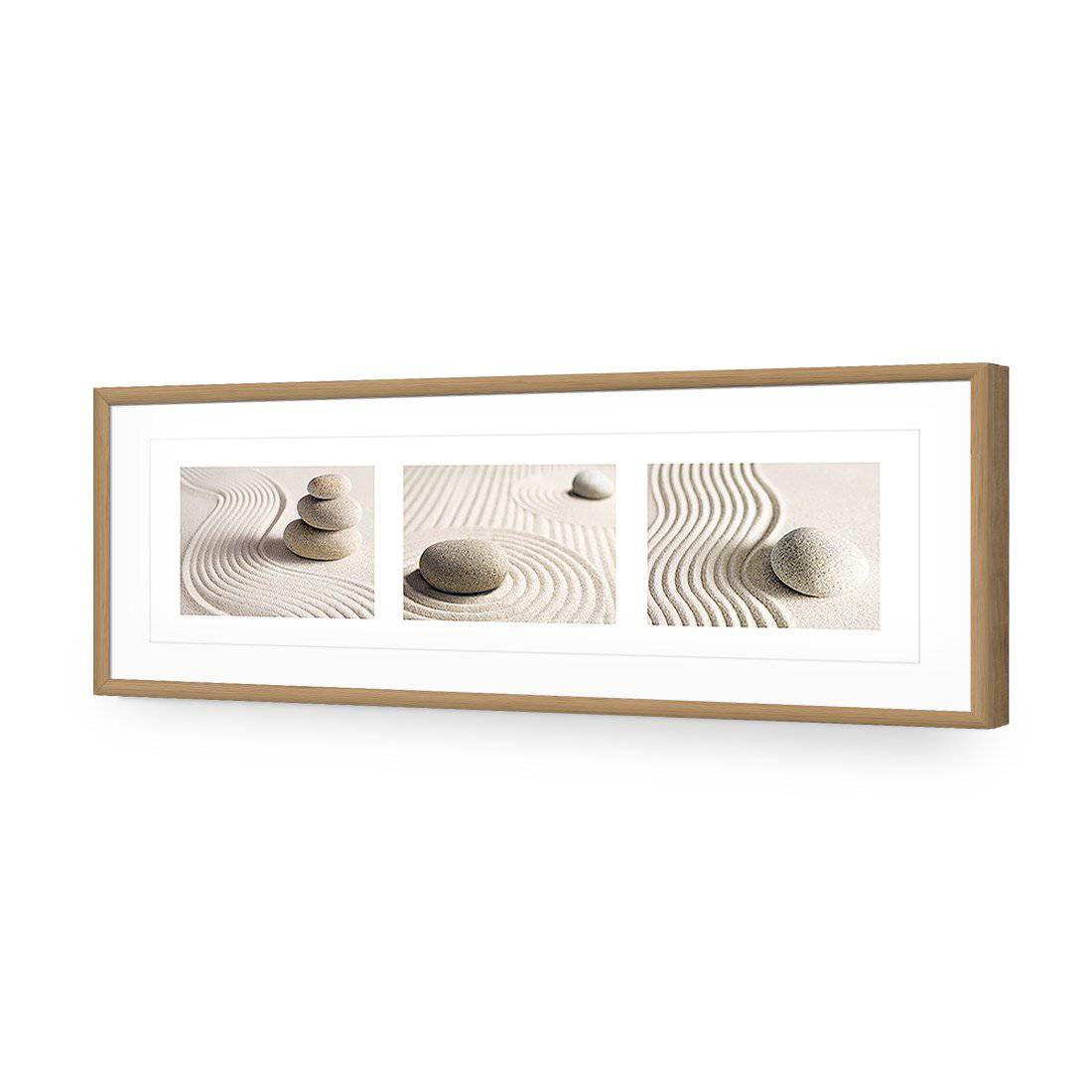 Sand Stone Montage, Long-Acrylic-Wall Art Design-With Border-Acrylic - Oak Frame-60x20cm-Wall Art Designs