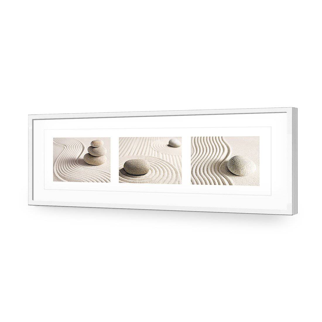 Sand Stone Montage, Long-Acrylic-Wall Art Design-With Border-Acrylic - White Frame-60x20cm-Wall Art Designs