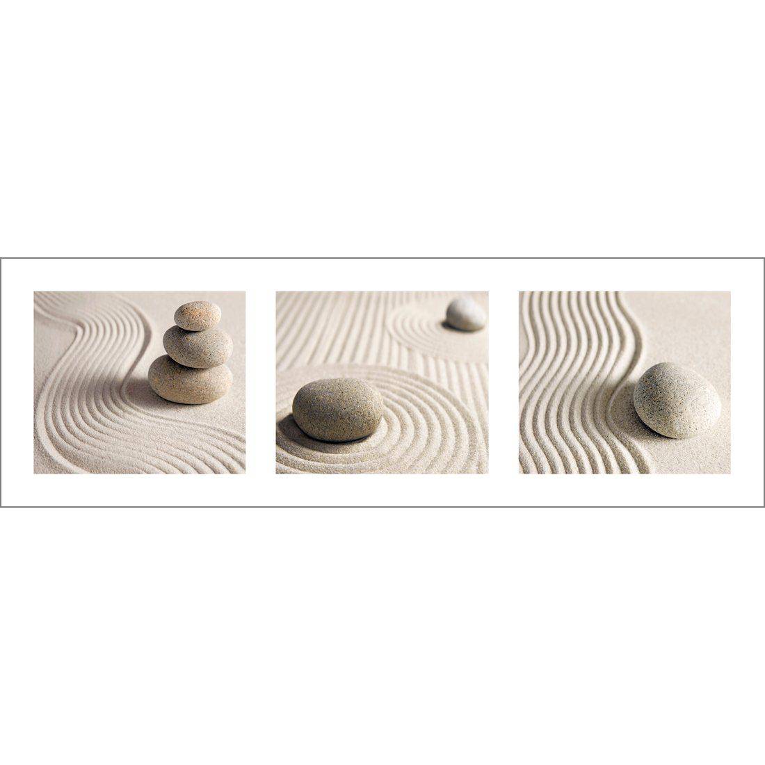 Sand Stone White Montage Canvas Art-Canvas-Wall Art Designs-60x20cm-Canvas - No Frame-Wall Art Designs