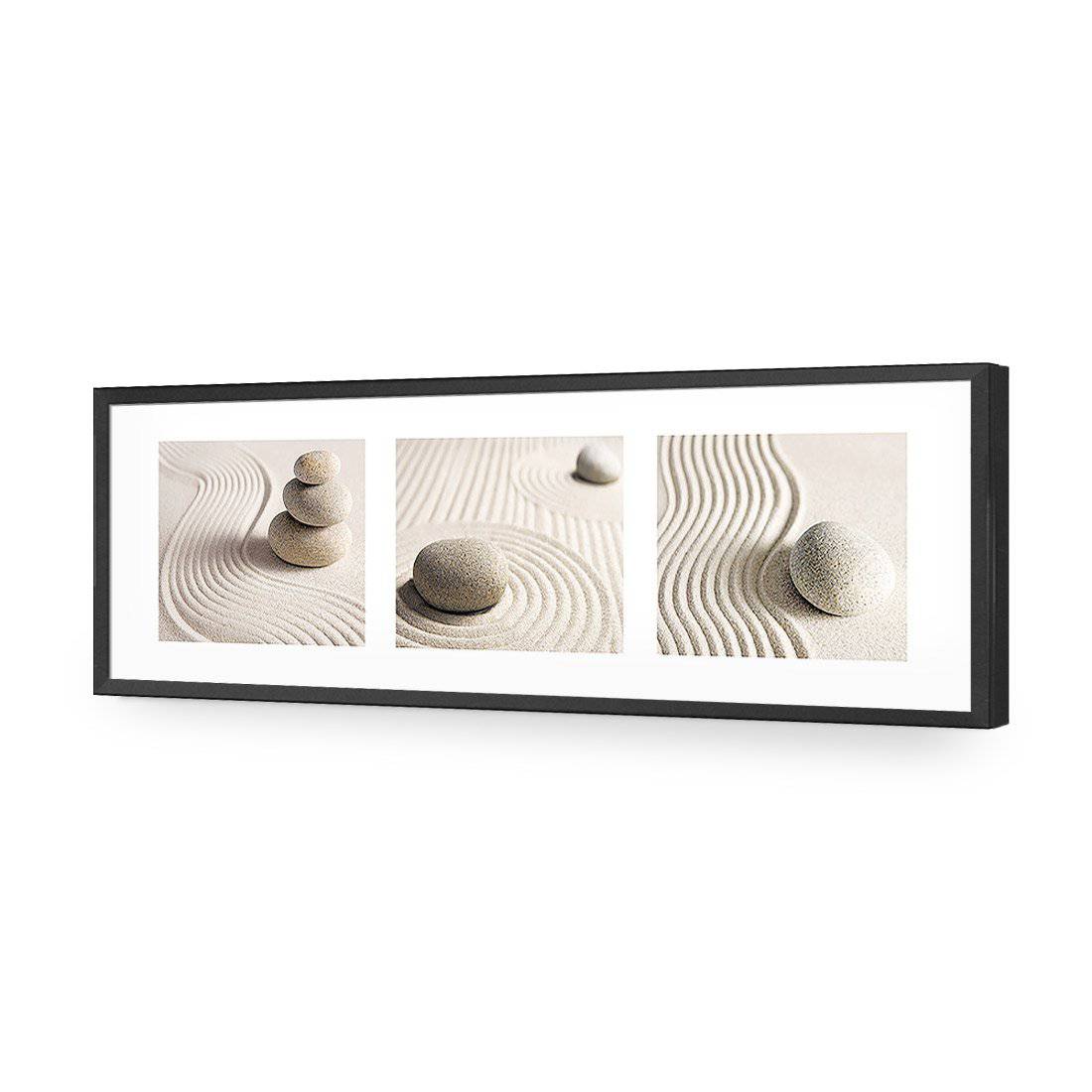 Sand Stone Montage, Long-Acrylic-Wall Art Design-Without Border-Acrylic - Black Frame-60x20cm-Wall Art Designs