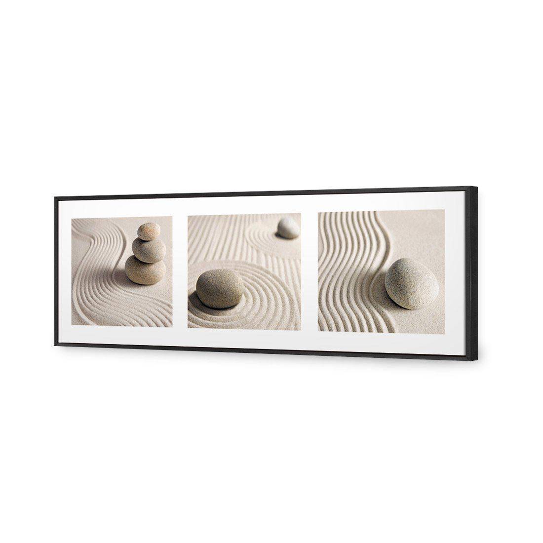 Sand Stone White Montage Canvas Art-Canvas-Wall Art Designs-60x20cm-Canvas - Black Frame-Wall Art Designs