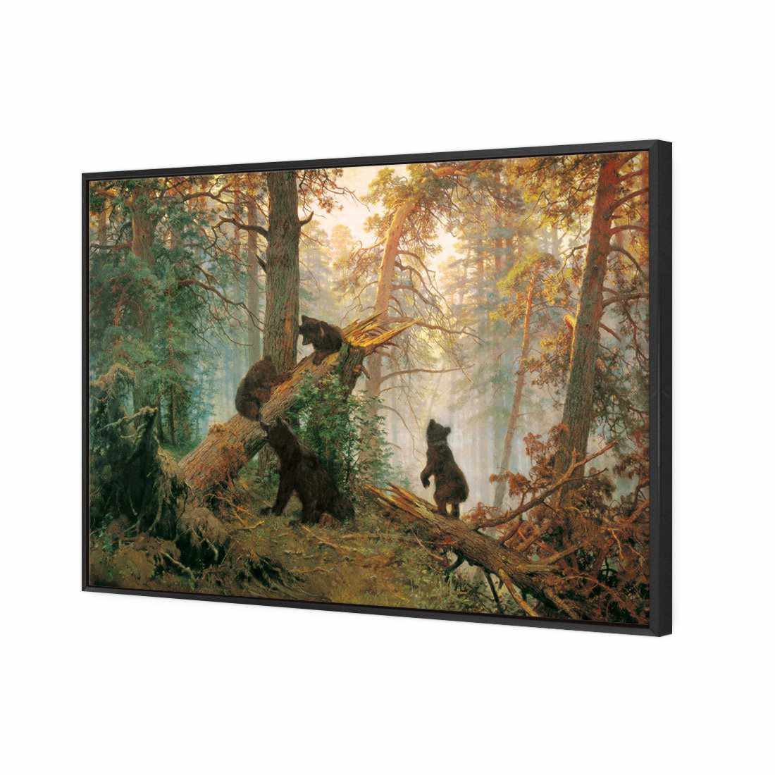 Morning In A Pine Forest - Ivan Shishkin Canvas Art-Canvas-Wall Art Designs-45x30cm-Canvas - Black Frame-Wall Art Designs