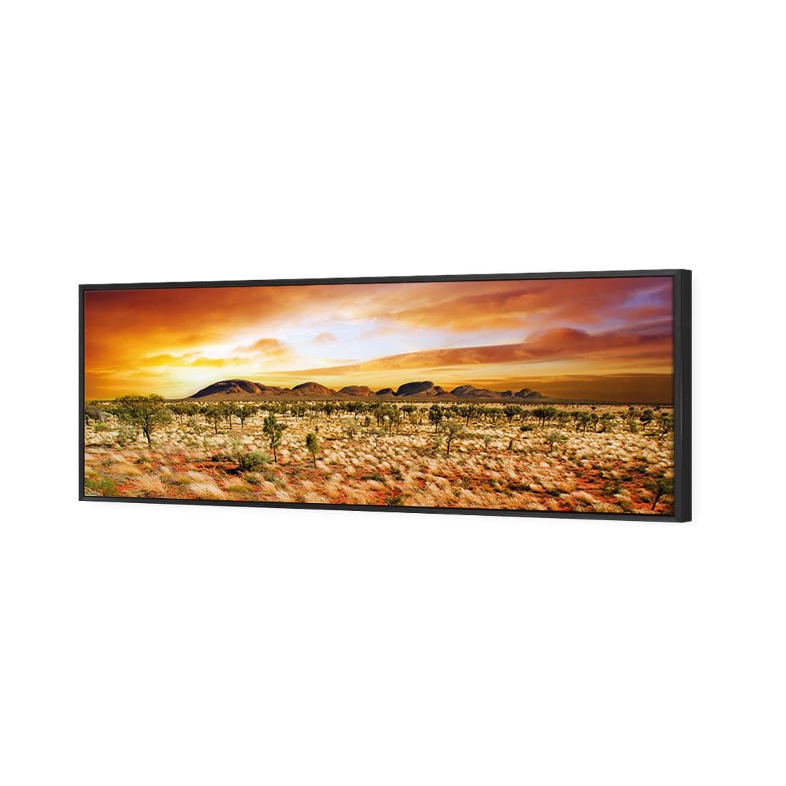 Australian Outback Sunset Canvas Art-Canvas-Wall Art Designs-60x20cm-Canvas - Black Frame-Wall Art Designs