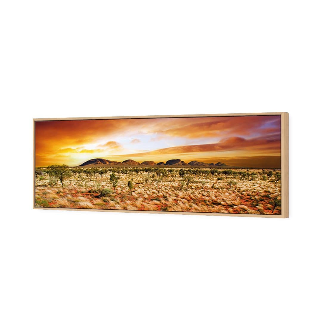 Australian Outback Sunset Canvas Art-Canvas-Wall Art Designs-60x20cm-Canvas - Oak Frame-Wall Art Designs