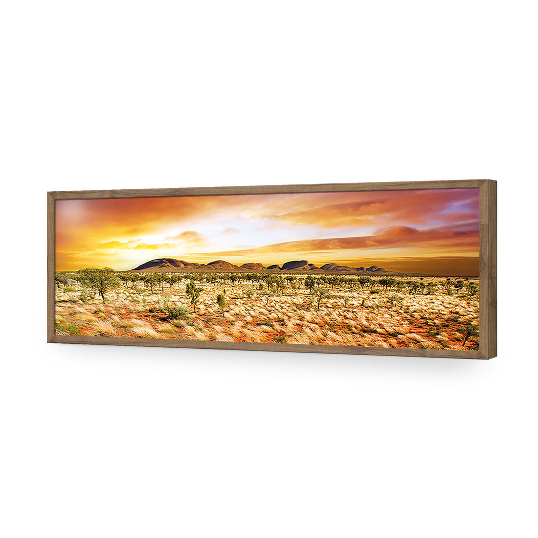 Australian Outback Sunset, Long Acrylic Glass Art