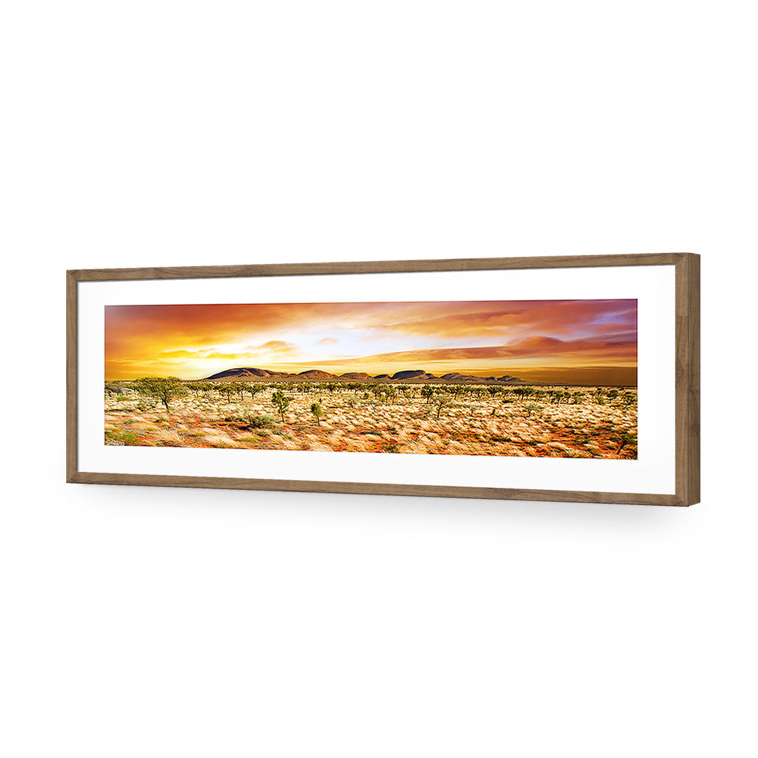 Australian Outback Sunset, Long Acrylic Glass Art