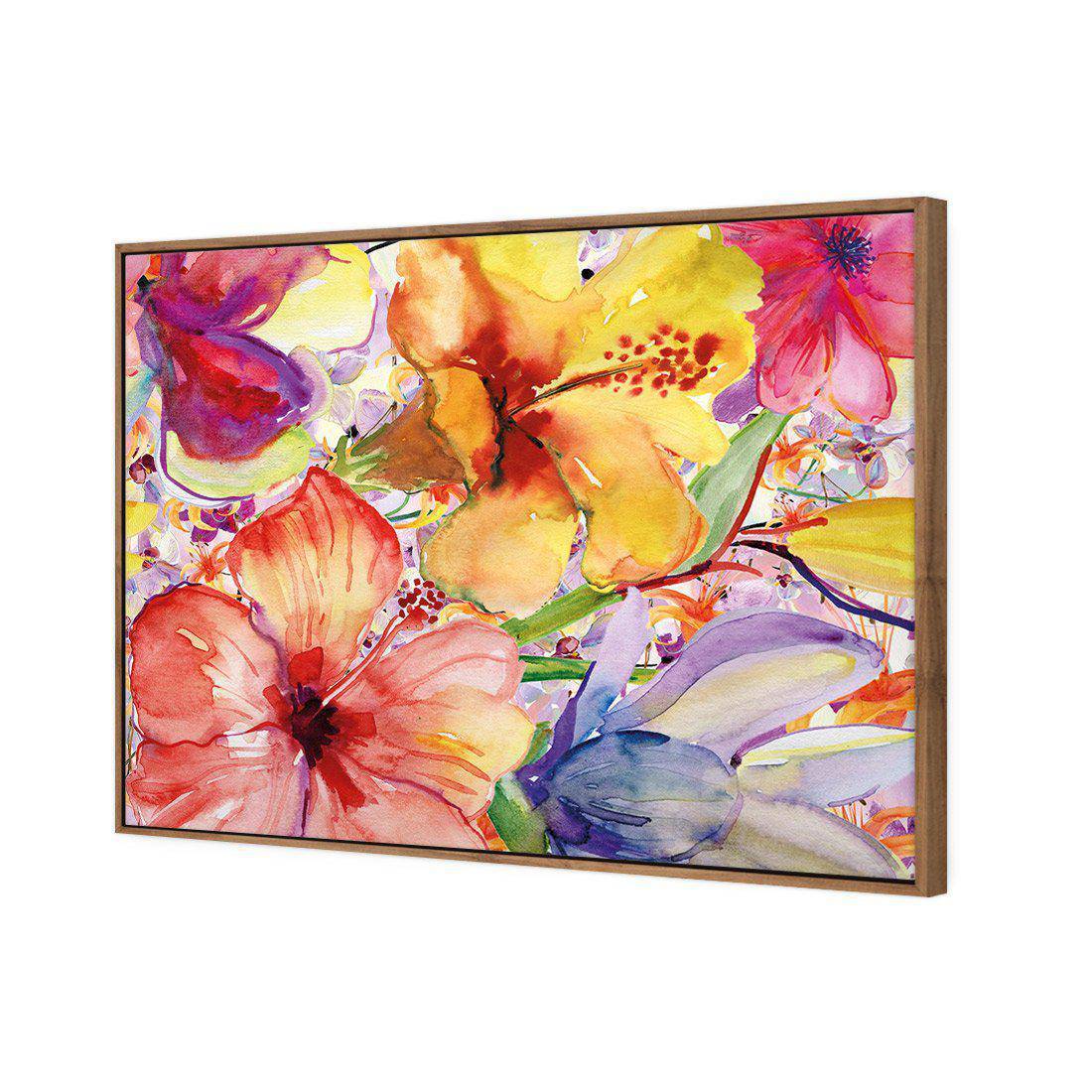 Day Lily And Irises Canvas Art-Canvas-Wall Art Designs-45x30cm-Canvas - Natural Frame-Wall Art Designs