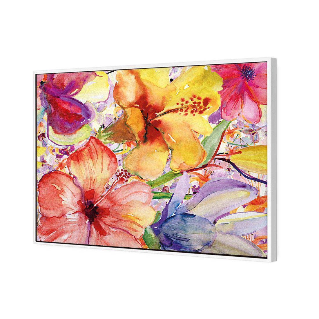 Day Lily And Irises Canvas Art-Canvas-Wall Art Designs-45x30cm-Canvas - White Frame-Wall Art Designs