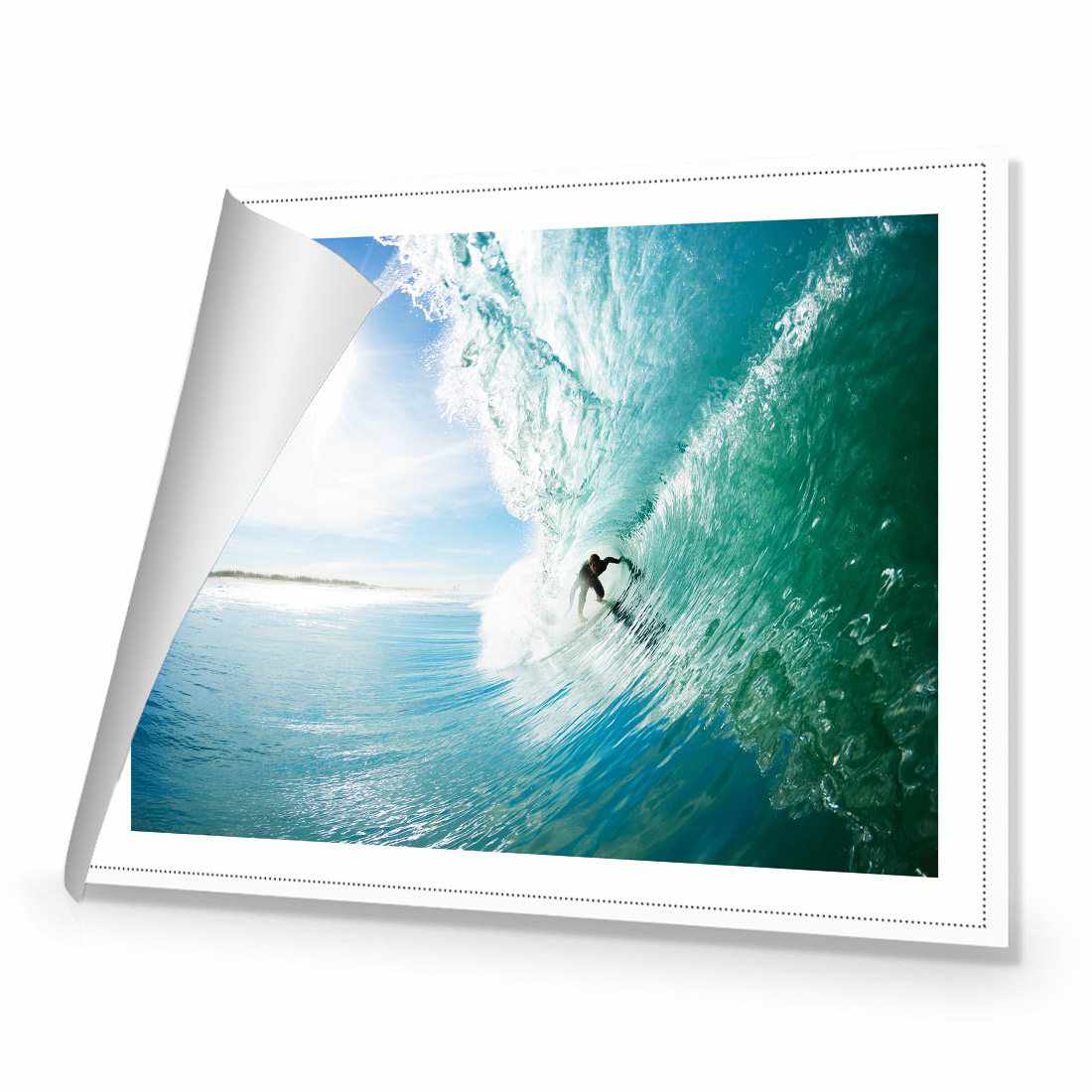 Surfer Under Wave Canvas Art-Canvas-Wall Art Designs-45x30cm-Rolled Canvas-Wall Art Designs