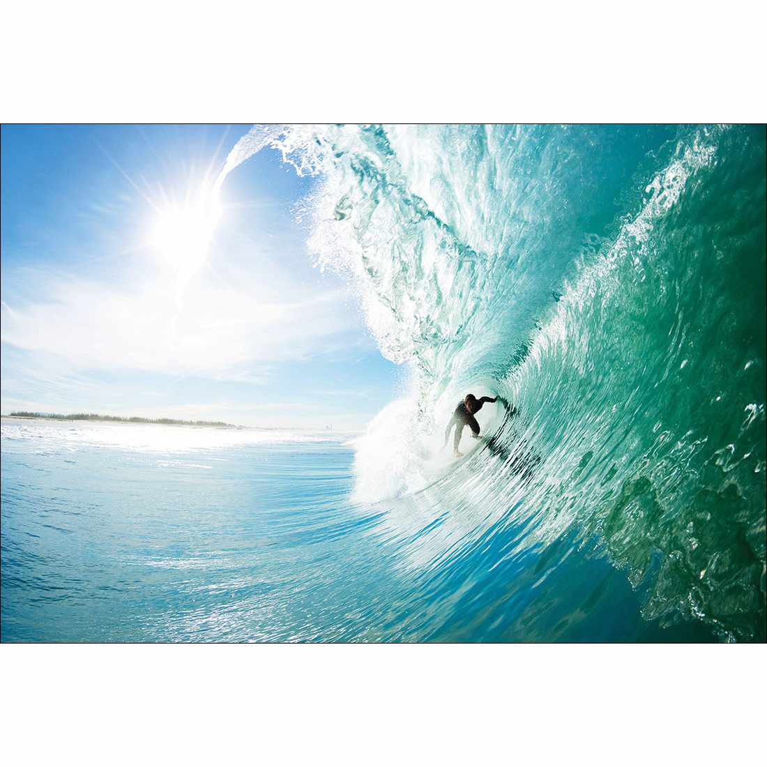 Surfer Under Wave Canvas Art-Canvas-Wall Art Designs-45x30cm-Canvas - No Frame-Wall Art Designs