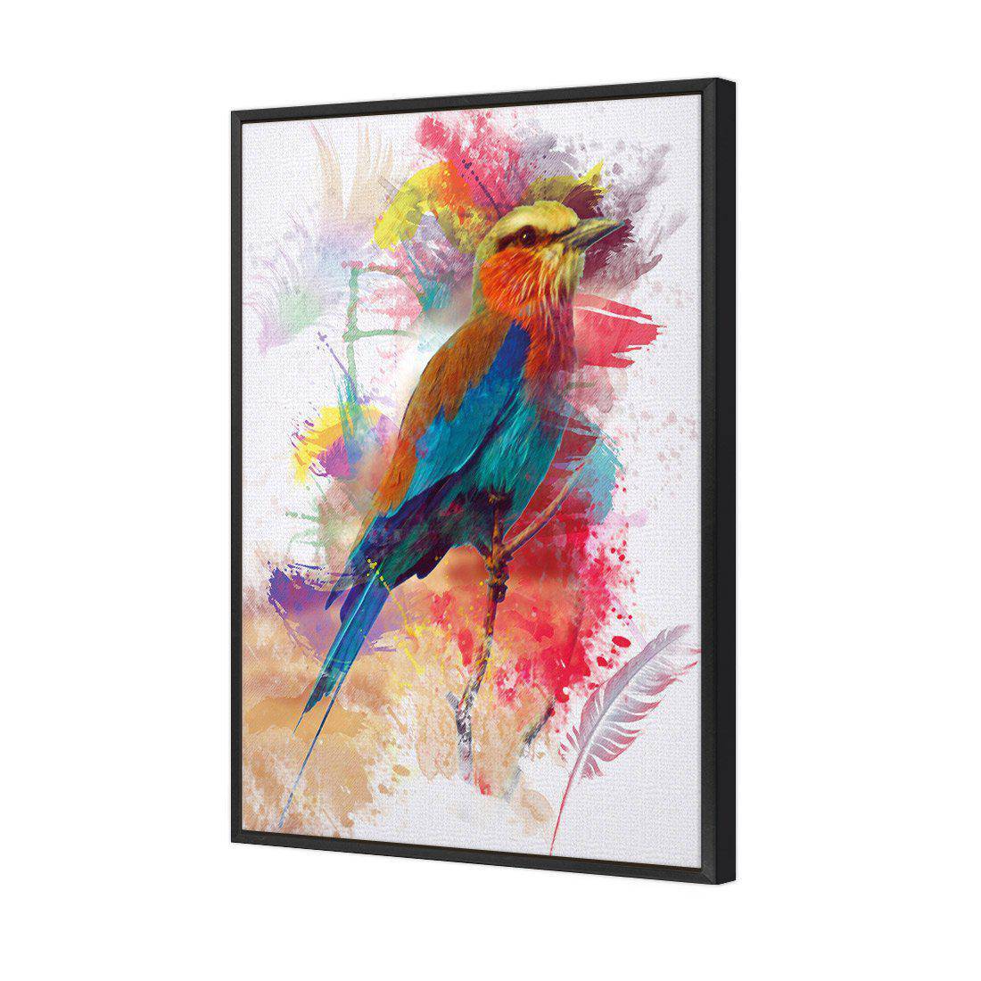 Painted Bird And Feathers Canvas Art-Canvas-Wall Art Designs-45x30cm-Canvas - Black Frame-Wall Art Designs