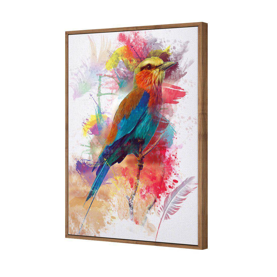 Painted Bird And Feathers Canvas Art-Canvas-Wall Art Designs-45x30cm-Canvas - Natural Frame-Wall Art Designs