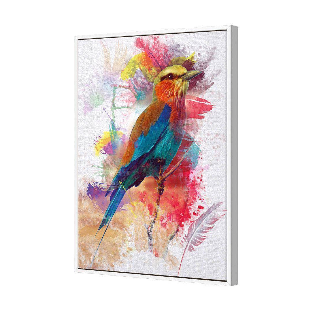 Painted Bird And Feathers Canvas Art-Canvas-Wall Art Designs-45x30cm-Canvas - White Frame-Wall Art Designs