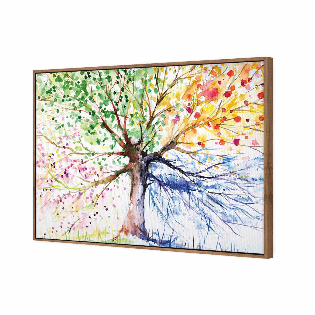 Rainbow Tree Canvas Art-Canvas-Wall Art Designs-45x30cm-Canvas - Natural Frame-Wall Art Designs