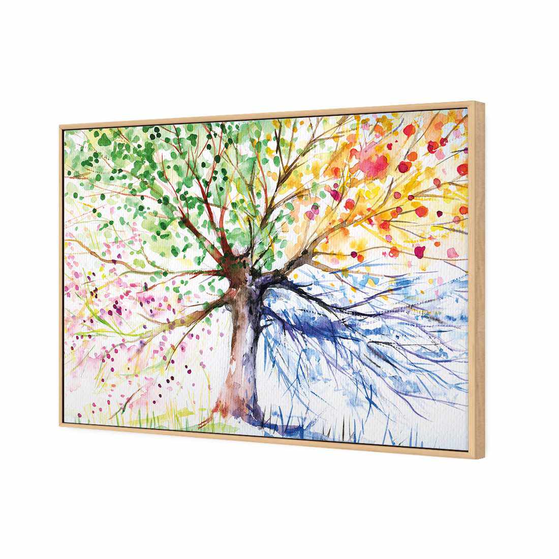 Rainbow Tree Canvas Art-Canvas-Wall Art Designs-45x30cm-Canvas - Oak Frame-Wall Art Designs