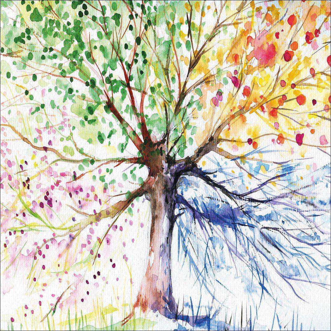 Rainbow Tree Canvas Art-Canvas-Wall Art Designs-30x30cm-Canvas - No Frame-Wall Art Designs