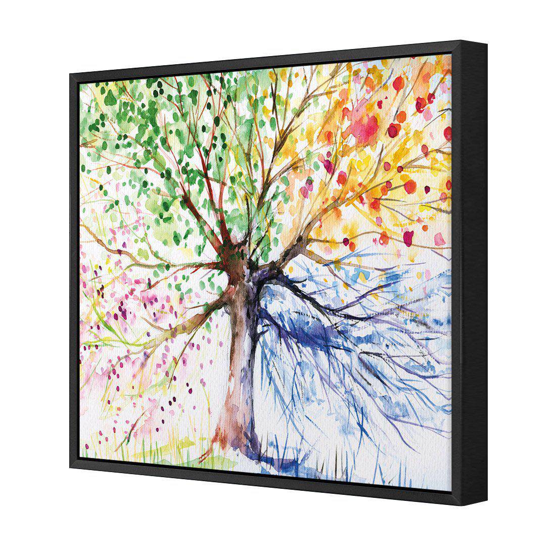 Rainbow Tree Canvas Art-Canvas-Wall Art Designs-30x30cm-Canvas - Black Frame-Wall Art Designs