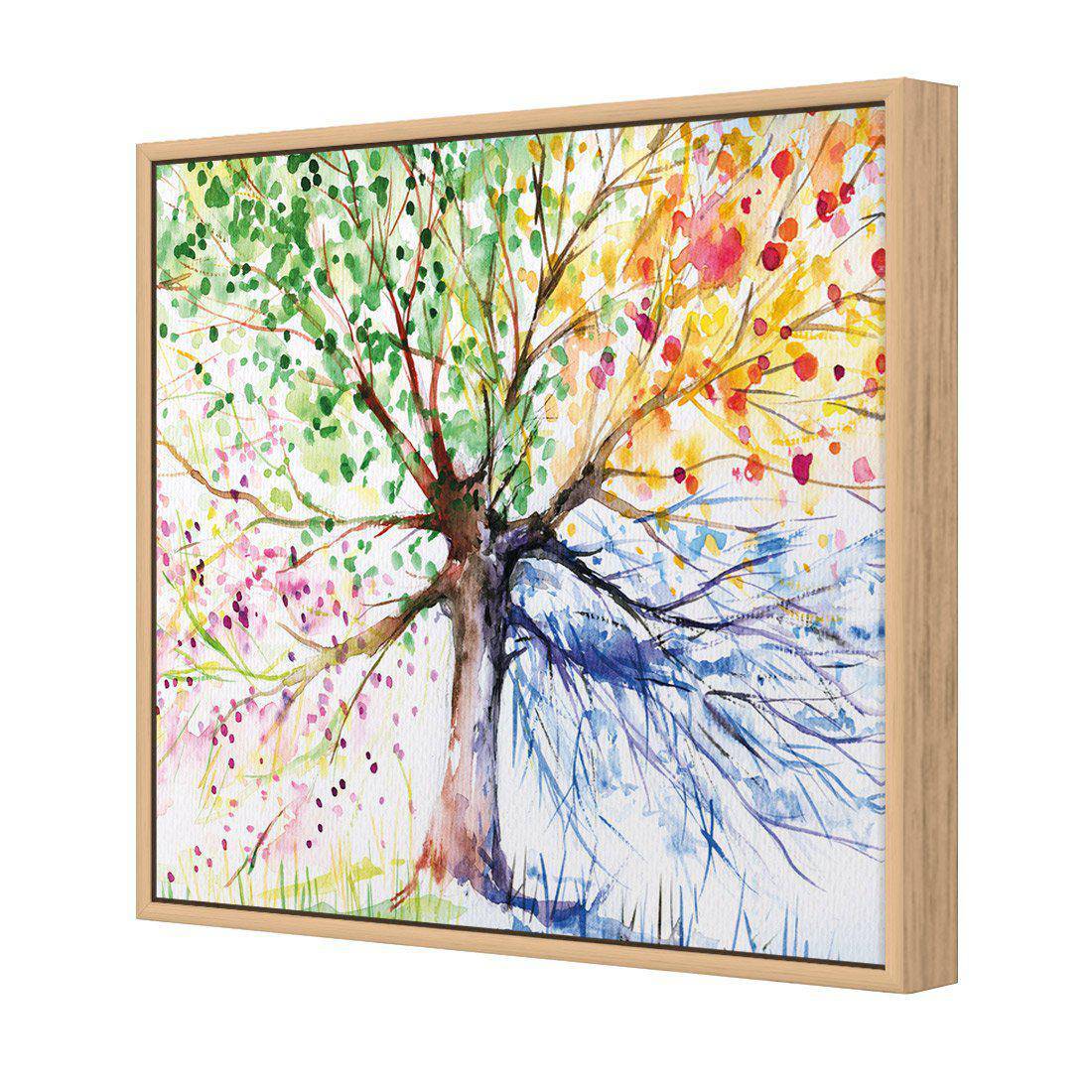 Rainbow Tree Canvas Art-Canvas-Wall Art Designs-30x30cm-Canvas - Oak Frame-Wall Art Designs