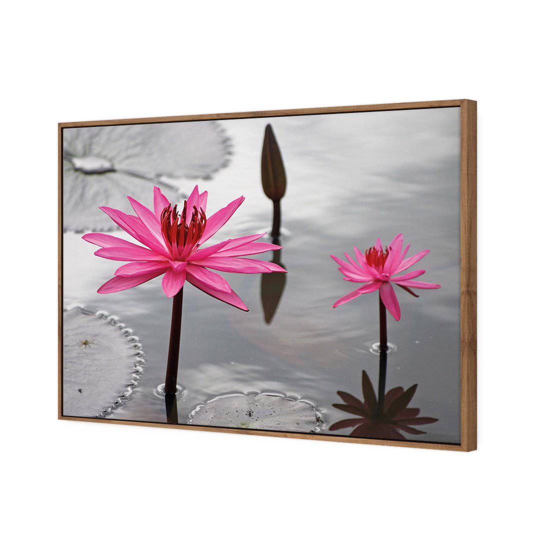 Pop Pink Lilies Canvas Art-Canvas-Wall Art Designs-45x30cm-Canvas - Natural Frame-Wall Art Designs