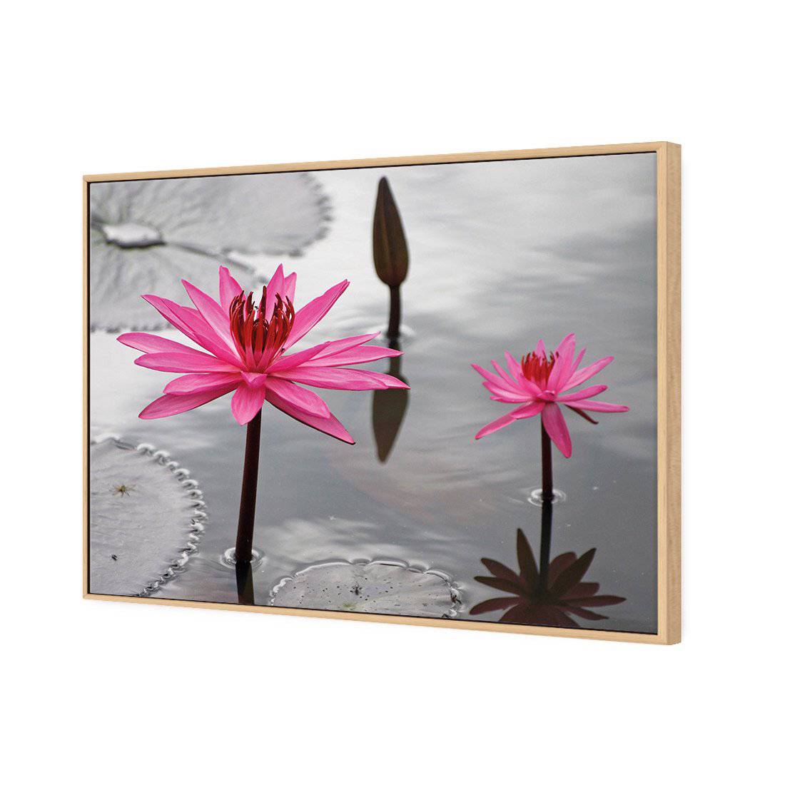 Pop Pink Lilies Canvas Art-Canvas-Wall Art Designs-45x30cm-Canvas - Oak Frame-Wall Art Designs