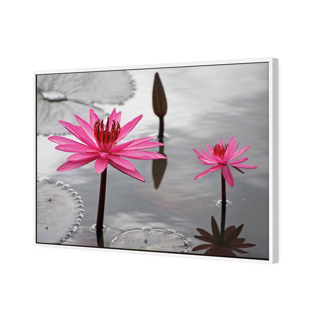 Pop Pink Lilies Canvas Art-Canvas-Wall Art Designs-45x30cm-Canvas - White Frame-Wall Art Designs