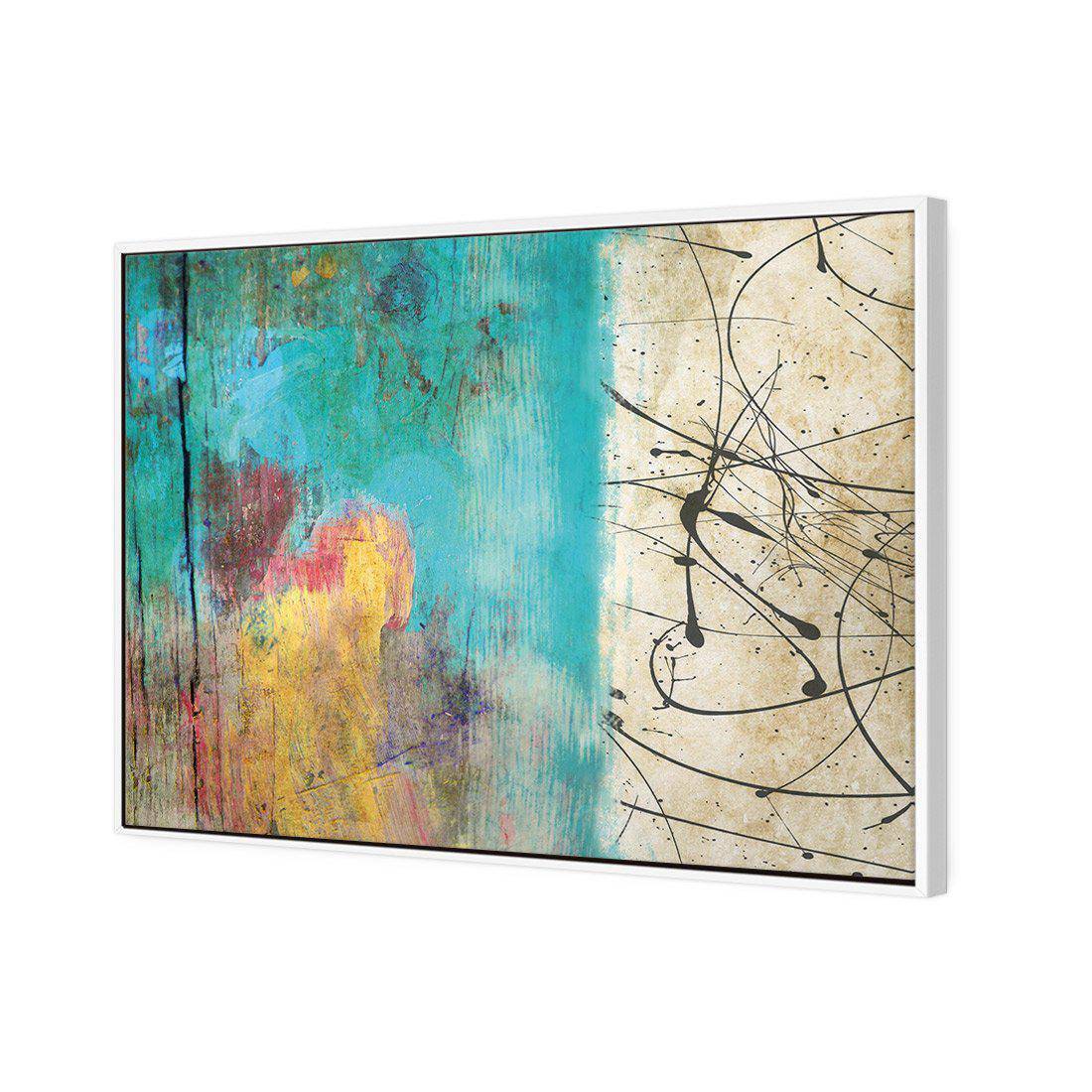 Painted Grunge Splatter Canvas Art-Canvas-Wall Art Designs-45x30cm-Canvas - White Frame-Wall Art Designs