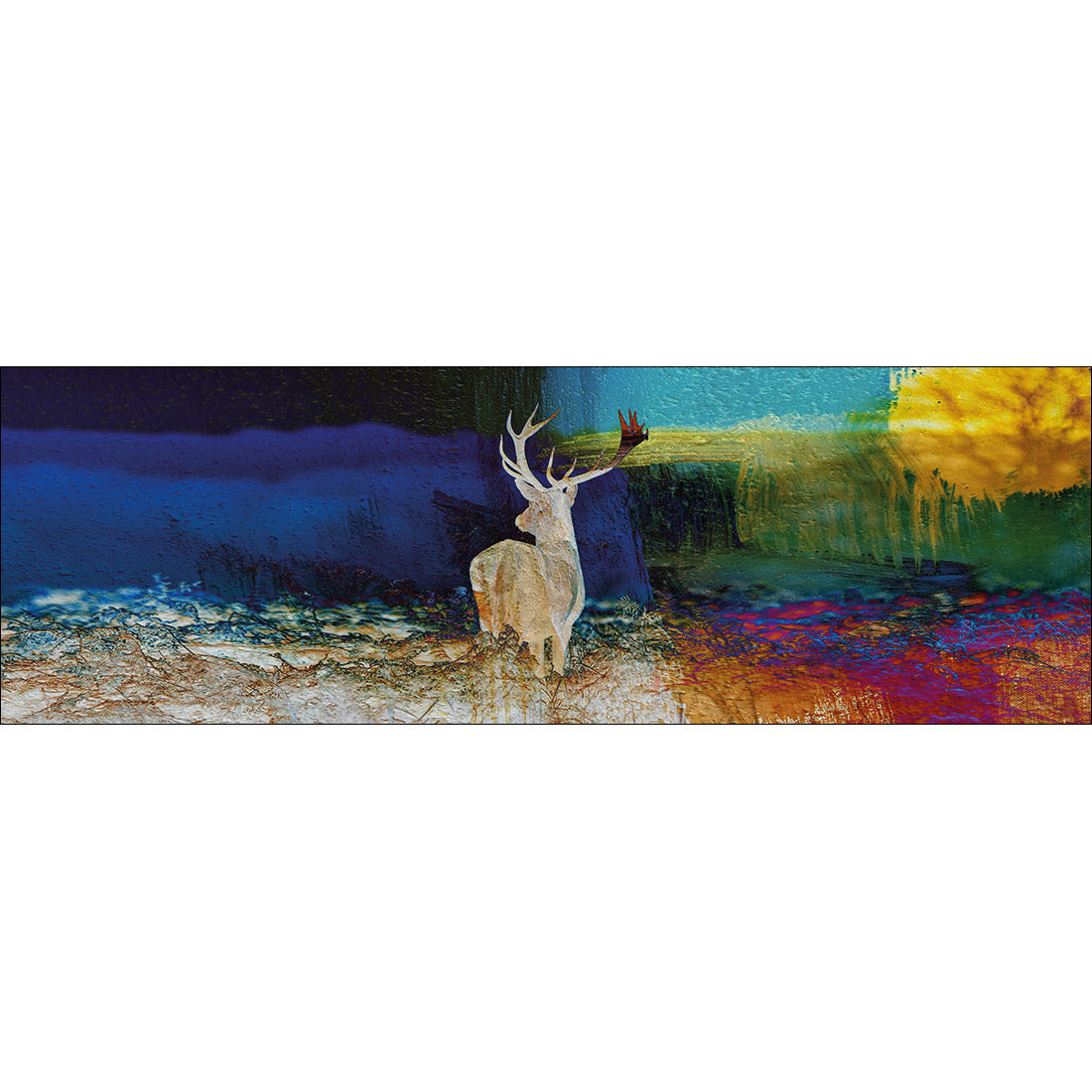 Stag In Confusion, Long Acrylic Glass Art