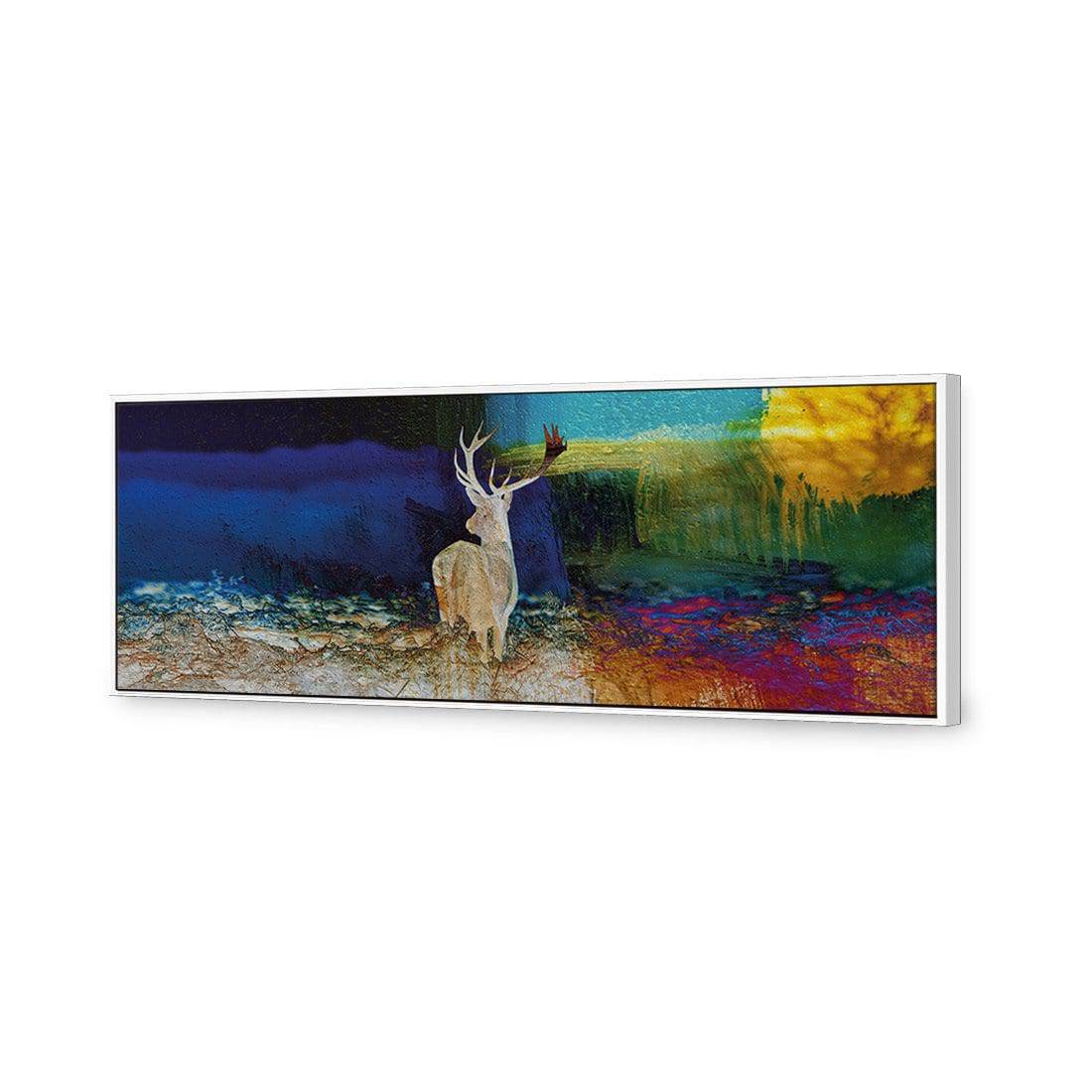 Stag In Confusion Canvas Art-Canvas-Wall Art Designs-60x20cm-Canvas - White Frame-Wall Art Designs