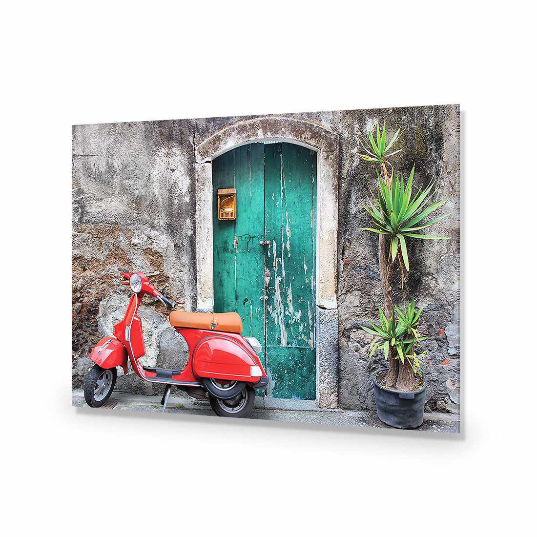 Vintage Door And Scooter | Classic Acrylic | No Frame No Border