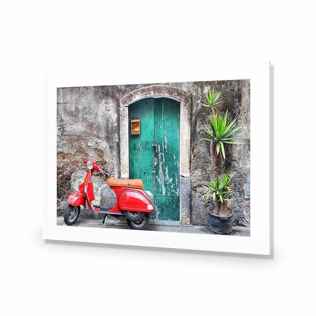 Vintage Door And Scooter | Classic Acrylic | No Frame With Border