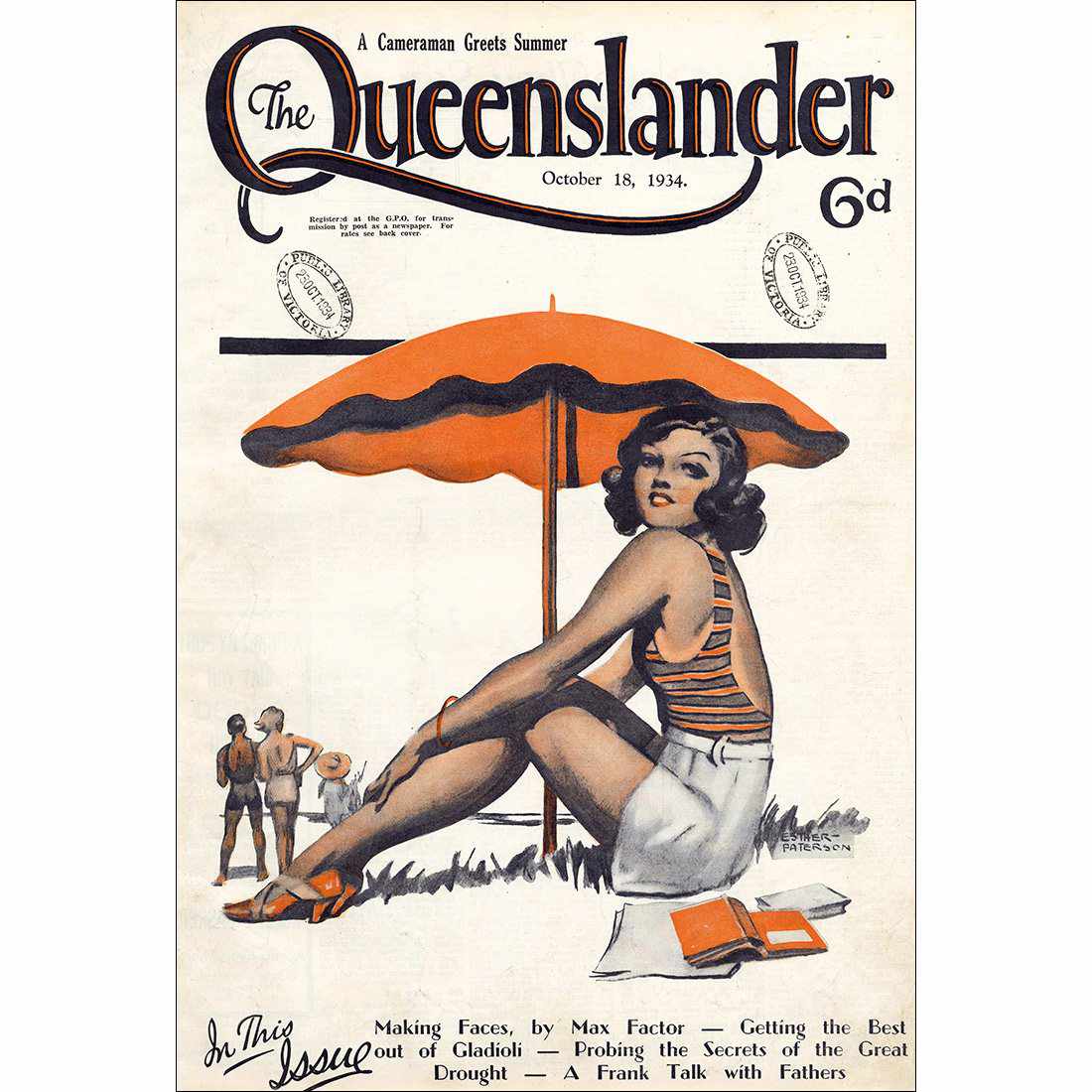 Queenslander Orange Umbrella Girl