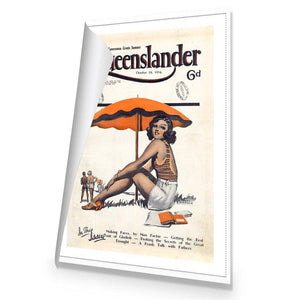 Queenslander Orange Umbrella Girl | Standard Canvas | No Frame | Rolled Canvas