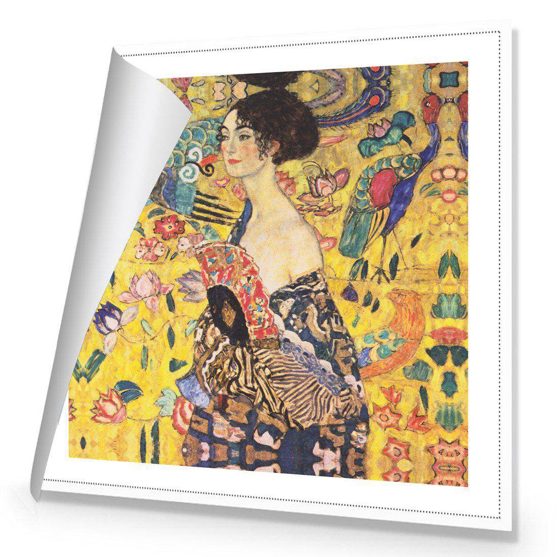 Lady With Fan - Gustav Klimt Canvas Art-Canvas-Wall Art Designs-30x30cm-Rolled Canvas-Wall Art Designs